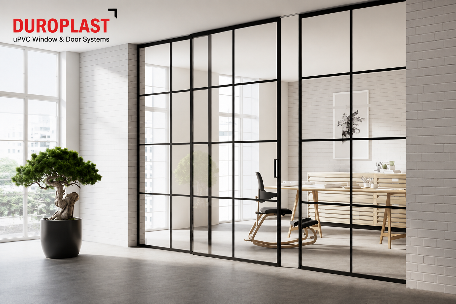 Synchro Glass Partition in Kolkata - Duroplast Furniture